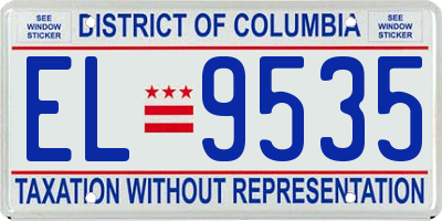 DC license plate EL9535