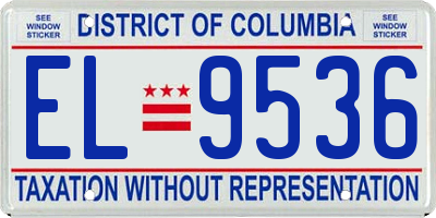 DC license plate EL9536