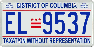 DC license plate EL9537