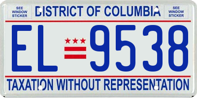 DC license plate EL9538