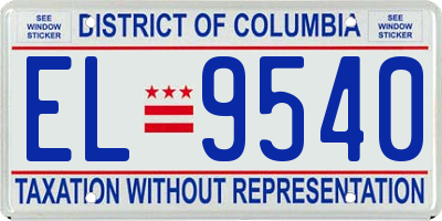 DC license plate EL9540