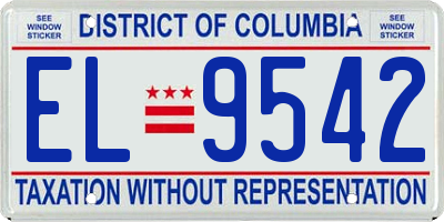 DC license plate EL9542