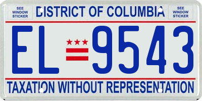 DC license plate EL9543