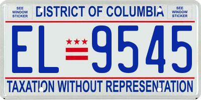 DC license plate EL9545