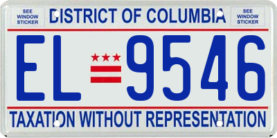 DC license plate EL9546