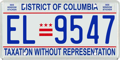 DC license plate EL9547