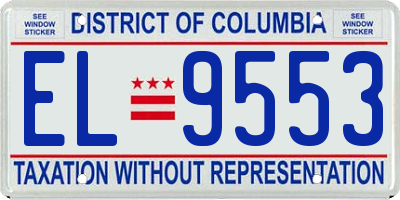 DC license plate EL9553