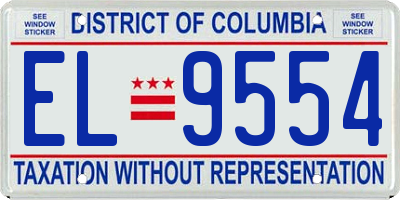 DC license plate EL9554
