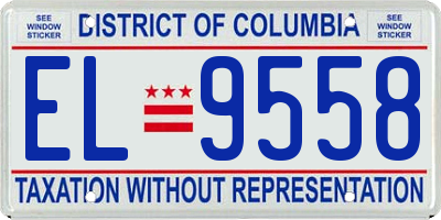DC license plate EL9558