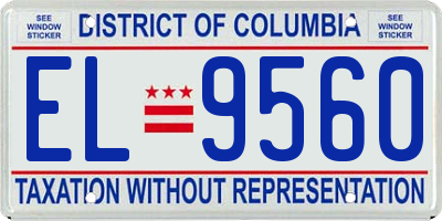 DC license plate EL9560