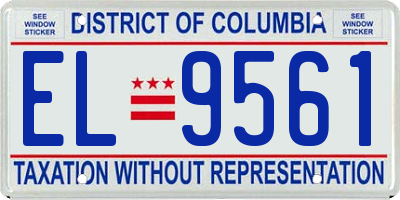 DC license plate EL9561
