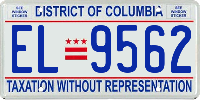 DC license plate EL9562