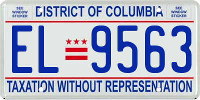 DC license plate EL9563