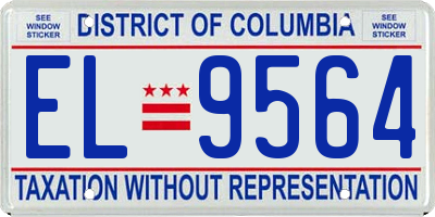 DC license plate EL9564