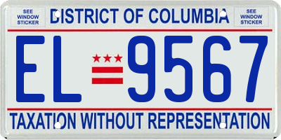 DC license plate EL9567