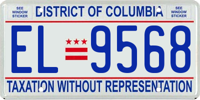 DC license plate EL9568