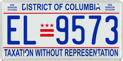 DC license plate EL9573