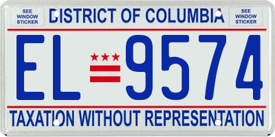 DC license plate EL9574