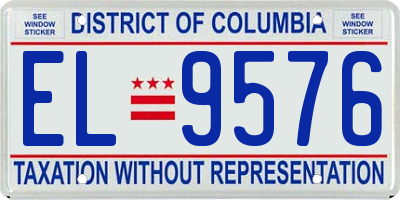 DC license plate EL9576
