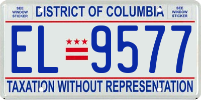 DC license plate EL9577