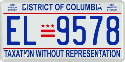DC license plate EL9578