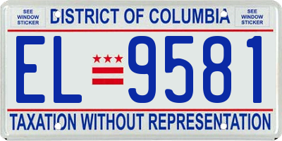 DC license plate EL9581