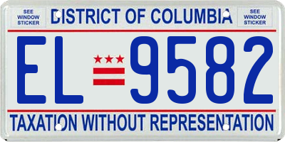 DC license plate EL9582