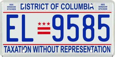 DC license plate EL9585