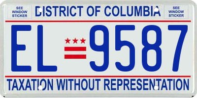 DC license plate EL9587