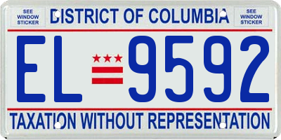 DC license plate EL9592