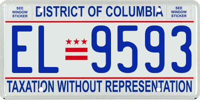 DC license plate EL9593