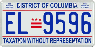 DC license plate EL9596