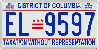DC license plate EL9597