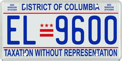 DC license plate EL9600