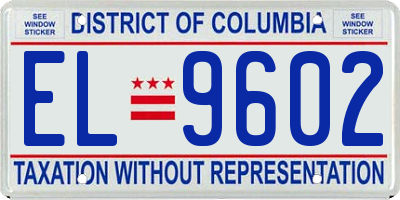 DC license plate EL9602