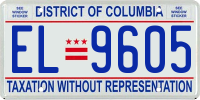 DC license plate EL9605