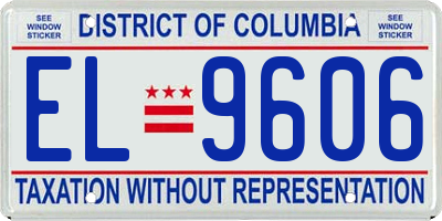 DC license plate EL9606
