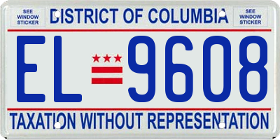 DC license plate EL9608