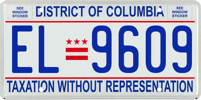 DC license plate EL9609