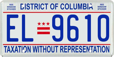 DC license plate EL9610