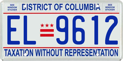 DC license plate EL9612