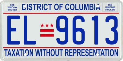 DC license plate EL9613