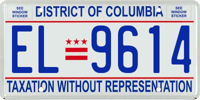 DC license plate EL9614