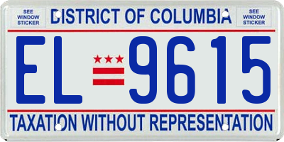 DC license plate EL9615