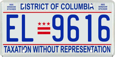 DC license plate EL9616