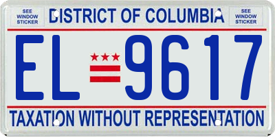 DC license plate EL9617
