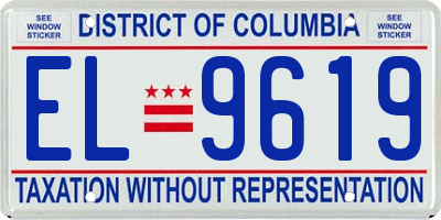 DC license plate EL9619