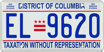 DC license plate EL9620