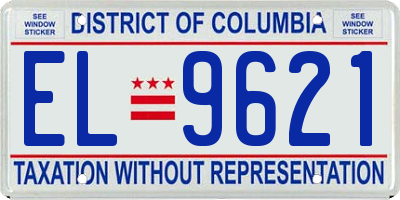 DC license plate EL9621