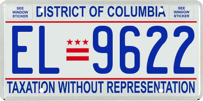 DC license plate EL9622